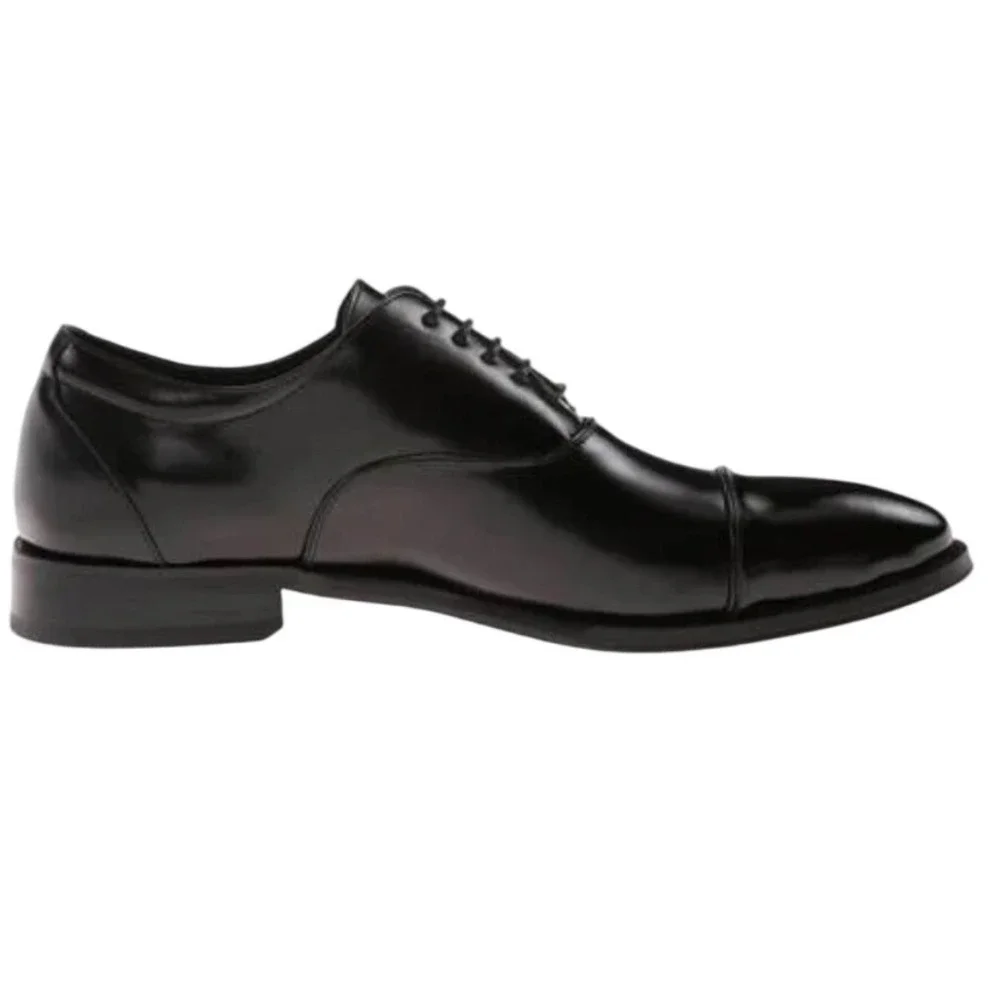 Stacy Adams Mens Black Leather Cap Toe Oxford Dress Shoes Formal Business Size 7